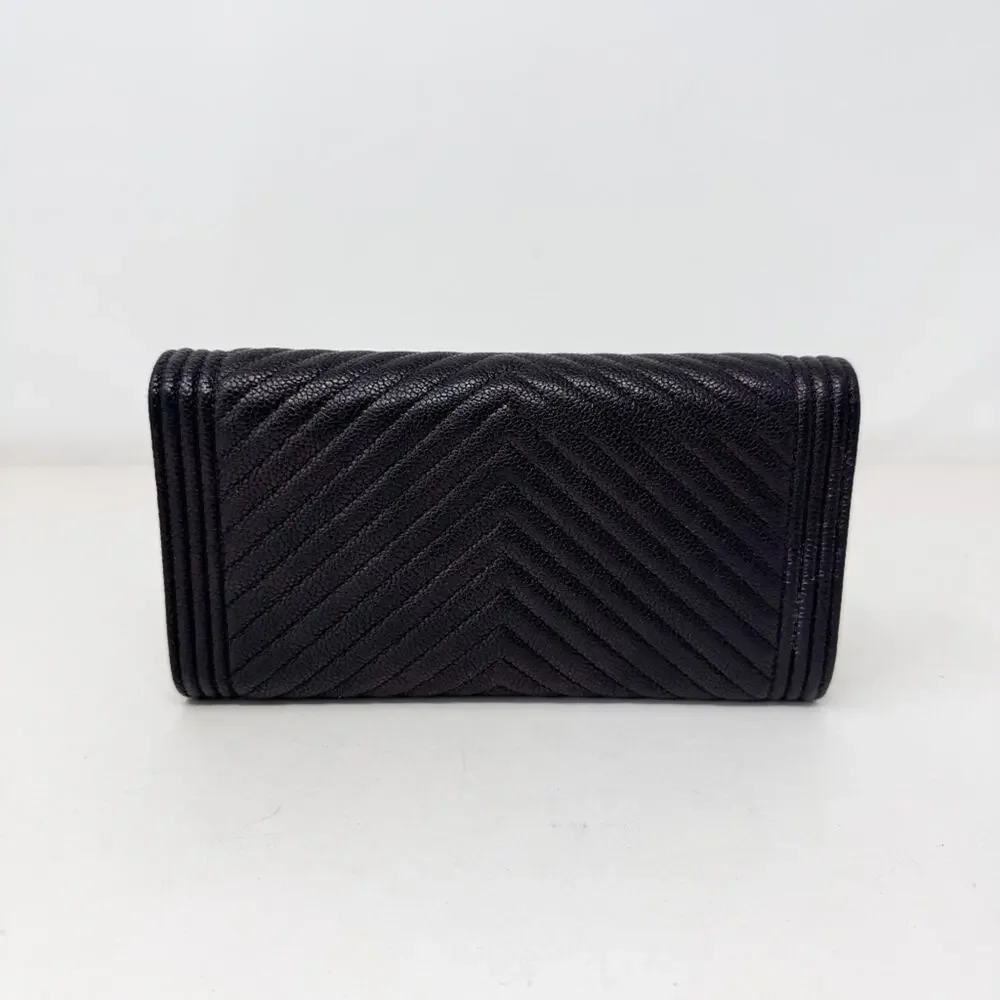 Chanel Chevron Boy Flap Long Wallet